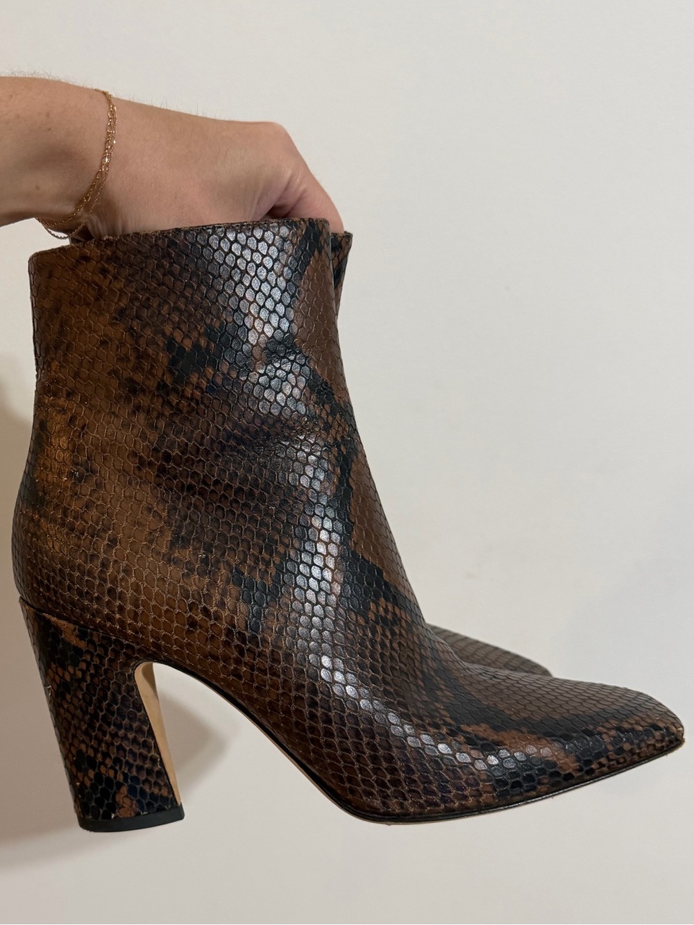 Jimmy Choo ankle boot style snake-embossed leather 39.5